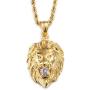 Ineffable Stainless Steel Vintage Lion Head Pendant Necklace Rope Chain Jewelry punk style