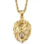 Ineffable Stainless Steel Vintage Lion Head Pendant Necklace Rope Chain Jewelry punk style Ineffable Stainless Steel Vintage Lion Head Pendant Necklace Rope Chain Jewelry punk style