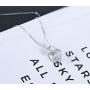 Love Heart Pendant Necklace Zircon Rhodium-plated Copper Jewelry Gifts For Women 18+2
