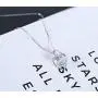 Love Heart Pendant Necklace Zircon Rhodium-plated Copper Jewelry Gifts For Women 18+2 Love Heart Pendant Necklace Zircon Rhodium-plated Copper Jewelry Gifts For Women 18+2