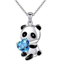 Sterling Silver Forever Love Cute Animal Heart Pendant Necklace for Women Girlfriend Daughter Mothers Gift, 18 Inches