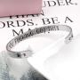 Inspirational Cuff Bracelet Bangle Keep Going Motivational Mantra Quote Stainless Steel Engraved Best Friend Sister Gift for Women Teen Girls with Hidden Message