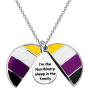 CENWA Non-Binary Gift Non Binary Pride Queer Gift Non Binary Flag Im The Non-Binary Sheep in The Family Open Locket Necklace