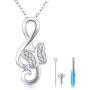 TRISHULA Tree of Life Cremation Locket Necklace for Memorial, Music Note Butterfly/Heart Rose 925 Sterling Silver Urn Jewelry Pendant,Keepsake Charm Pendant Jewelry for Women
