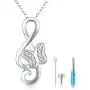 TRISHULA Tree of Life Cremation Locket Necklace for Memorial, Music Note Butterfly/Heart Rose 925 Sterling Silver Urn Jewelry Pendant,Keepsake Charm Pendant Jewelry for Women
