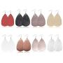 4 Pairs Leather Teardrop Earring Lightweight Leaf Drop Bohemian Hollow Earrings For Women Girl
