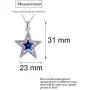 AILUOR Five-Pointed Star Sapphire Crystal Pendant Necklace, Fashion Silver Crystal Hollow Star Jewelry for Women Girl