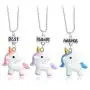na 3 Pcs/Set Cartoon Necklaces French Fries Hot Dog Bread Hamburger Pendant Best Friends Unicorn Necklace Christmas BFF Sets Jewelry (Unicorn)