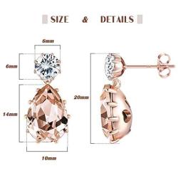 Sllaiss Teardrop Dangle Earrings For Women 14K Gold Plated Crystals Earring With AAA+ Cubic Zirconia Christmas Jewelry Gift For Women