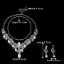 BriLove Womens Bohemian Boho Bridal Crystal Flower Teardrop Enamel Statement Necklace Dangle Earrings Set
