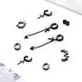 5 Pairs Black Stainless Steel Non-Piercing Spike Rivet Cross Dangle Tassel Clip on Hoop Earrings Set for Women Men Boy Girl, Non Pierced Fake Ear Clip Magnetic Stud Earrings 5 Pairs Black Stainless Steel Non-Piercing Spike Rivet Cross Dangle Tassel Clip on Hoop Earrings Set for Women Men Boy Girl, Non Pierced Fake Ear Clip Magnetic Stud Earrings