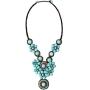 MAYTRY High-end Designer Design Bohemian Turquoise Necklace, Handmade Imported Wax Thread, Retro Fashion and Generous