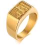 MPRAINBOW 10mm Stainless Steel Allah Symbol Signet Ring Allah Seal Ring Allah Gold Band Ring Cool Ring for Men Boy,Religious Gift for Him