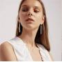 ANDPAI 2 Pairs Handmade Chic Minimalist Vertical Long Bar Dangle Earrings Gold Silver Plated Drop Line Geometric jewelry for Women Girls
