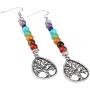 SUNYIK 7 Chakra Stone Dangle Earrings for Women,Assorted Shapes