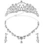YANSHON Bridal Jewelry Set For Wedding, Tiaras Earrings Necklace Wedding Sets, Crystal Crown Necklace Earrings Tiaras For Women, Bride, Birthday Party