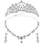 YANSHON Bridal Jewelry Set For Wedding, Tiaras Earrings Necklace Wedding Sets, Crystal Crown Necklace Earrings Tiaras For Women, Bride, Birthday Party YANSHON Bridal Jewelry Set For Wedding, Tiaras Earrings Necklace Wedding Sets, Crystal Crown Necklace Earrings Tiaras For Women, Bride, Birthday Party