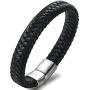 Jstyle Braided Leather Bracelets for Men Bangle Bracelets Fashion Magnetic Clasp 7.5-8.5 Inch