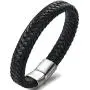 Jstyle Braided Leather Bracelets for Men Bangle Bracelets Fashion Magnetic Clasp 7.5-8.5 Inch
