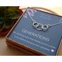 EFYTAL Generations Necklace for Grandma, Sterling Silver 3 Thick Infinity Circles, Mom & Children Mothers Day Jewelry Birthday Gift