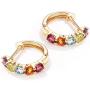 FANCIME 14K Solid Yellow Gold Genuine Amethyst Peridot Topaz Citrine Garnet Tiny/Small Hinged Huggie Cartilage Hoop Earrings Gemstone Dainty Delicate Fine Jewelry for Women Girls 12mm 15mm
