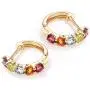 FANCIME 14K Solid Yellow Gold Genuine Amethyst Peridot Topaz Citrine Garnet Tiny/Small Hinged Huggie Cartilage Hoop Earrings Gemstone Dainty Delicate Fine Jewelry for Women Girls 12mm 15mm