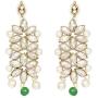 CROWN JEWEL Bollywood Indian Fashion Wedding Pearl Gold Plated Bridal Jewelry Necklace Earring Set for Women