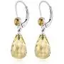 Gem Stone King 925 Sterling Silver Briolette Citrine Womens Drop Earrings 10.00 Ctw Gemstone Birthstone