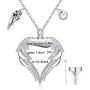 Jewenova Heart Urn Necklace for Ashes Angel Wing Charm Memorial Pendant Cremation Jewelry for Ashes