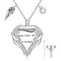 Jewenova Heart Urn Necklace for Ashes Angel Wing Charm Memorial Pendant Cremation Jewelry for Ashes Jewenova Heart Urn Necklace for Ashes Angel Wing Charm Memorial Pendant Cremation Jewelry for Ashes