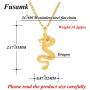 Fusamk Hip Hop Plated 18K Gold Stainless Steel Dragon Pendant Necklace