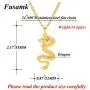 Fusamk Hip Hop Plated 18K Gold Stainless Steel Dragon Pendant Necklace Fusamk Hip Hop Plated 18K Gold Stainless Steel Dragon Pendant Necklace