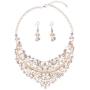 Yuhuan Women Alloy Crystal Necklace and Earring Set Wedding Jewelry Rhinestone Necklace
