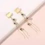 Tanpie Dangle Earrings for Women, Golden Long Tassel Stud Earrings, Fashion Jewelry for Valentine Friendship Tanpie Dangle Earrings for Women, Golden Long Tassel Stud Earrings, Fashion Jewelry for Valentine Friendship