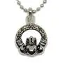 Lauren Annabelle Studio Cremation Jewelry Claddagh in Circle Irish Celtic Urn Stainless Steel Ashes Pendant Necklace Men Women