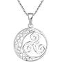 YL Celtic Knot Necklace 925 Sterling Silver Triskele Dangle Drop Earrings Triskelion Moon Leverback Jewelry for Women