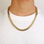 URBAN JEWELRY Polished Stainless Steel Mens Curb Chain Necklace in Variety of Sizes and Colors