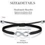 ZENI Infinity Bracelet for Women, Handmade Black Rope Braided Bracelet with 925 Silver Adjustable Bracelet Love Friendship Christmas Jewelry Gift