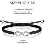ZENI Infinity Bracelet for Women, Handmade Black Rope Braided Bracelet with 925 Silver Adjustable Bracelet Love Friendship Christmas Jewelry Gift