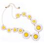 Peony.T Womens Daisy Flower Necklace Gold Chain Collar Necklace Earring Stud Set Mum Gift Jewelry Set