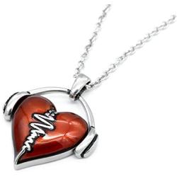 Controse HeartBeat Heart Necklace with Pendant (17'' - 19'' Adjustable Stainless Steel Chain)