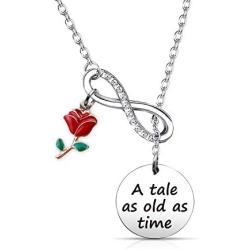 G-Ahora Tale as Old as Time Beauty and The Beast Bracelet Necklace Belle Jewelry