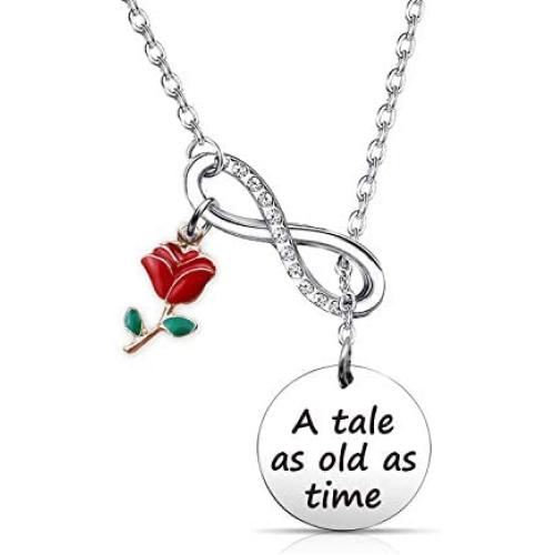 G-Ahora Tale as Old as Time Beauty and The Beast Bracelet Necklace Belle Jewelry