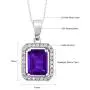 Gem Stone King 925 Sterling Silver Purple Amethyst Pendant Necklace For Women (2.61 Cttw, Gemstone Birthstone, Emerald Cut with 18 Inch Silver Chain) Gem Stone King 925 Sterling Silver Purple Amethyst Pendant Necklace For Women (2.61 Cttw, Gemstone Birthstone, Emerald Cut with 18 Inch Silver Chain)