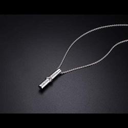 YinShan Cremation Jewelry 925 Sterling Silver Ashes Keepsake Cylinder Necklace Cylinder Pendant for Men