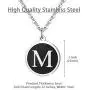 REVEMCN Stainless Steel Alphabet and Bible Verse Proverbs 4:23 Pendant Necklace for Men Women with 22 Inches Chain and Keyring