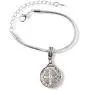 St Benedict Bracelet | Medal San Benito Religious Jewelry Bracelet for Women Silver Plated Chain Charm Gifts Catholic for Women Men St Benedict Bracelet | Medal San Benito Religious Jewelry Bracelet for Women Silver Plated Chain Charm Gifts Catholic for Women Men