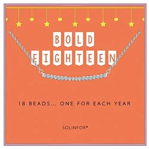 SOLINFOR 18th Birthday Gifts for Girls - Sterling Silver Necklace - 18 Beads for 18 Year Old Girl - Jewelry Gift Idea for Her SOLINFOR 18th Birthday Gifts for Girls - Sterling Silver Necklace - 18 Beads for 18 Year Old Girl - Jewelry Gift Idea for Her
