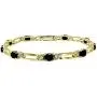 Ice Gems Yellow Gold Flashed Sterling Silver Genuine or Created Gemstone and Cubic Zirconia Oval & Bar Link Bracelet Ice Gems Yellow Gold Flashed Sterling Silver Genuine or Created Gemstone and Cubic Zirconia Oval & Bar Link Bracelet