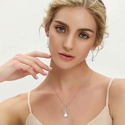 YL Celtic Knot Pendant Necklace 925 Sterling Silver Freshwater Pearl Leverback Earrings Cubic Zirconia Love Knot Drop Jewelry